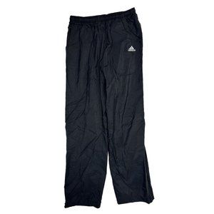 VTG Y2K Adidas Nylon Lined Three Stripe Baggy Gym Pants Black